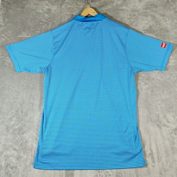 Bobby Jones Shirt Mens Large Blue Striped Golf Performance‎ Polo Short Sleeve - Picture 3 of 11